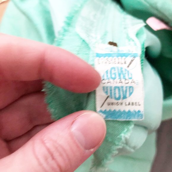 Vintage Mod Minty Green Mini Shift Dress 50s / 60s - Picture 4 of 7